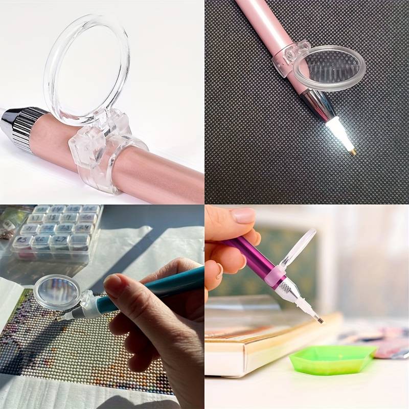 Diamond Painting Magnifying Glass Magnifier Point Drill Pen - Temu